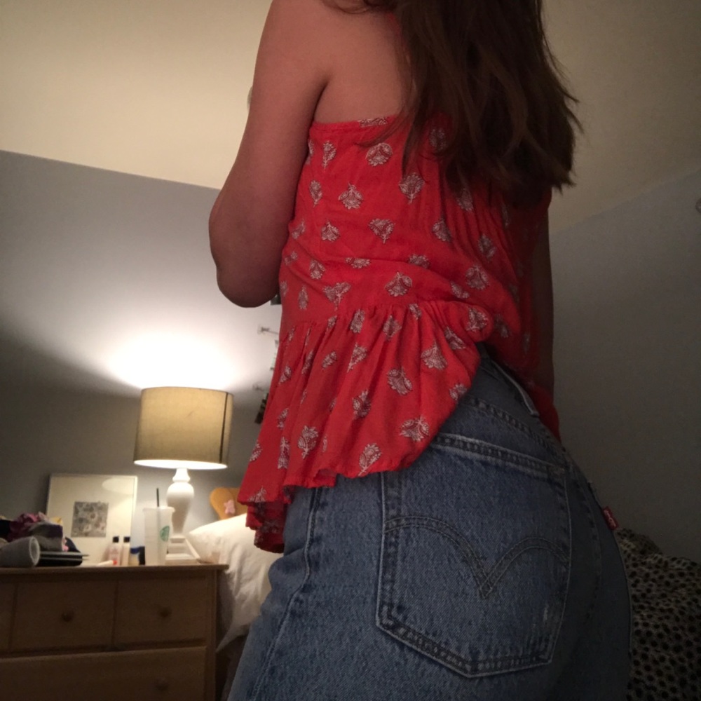 Orange pattern tank top - Picture 2 of 4